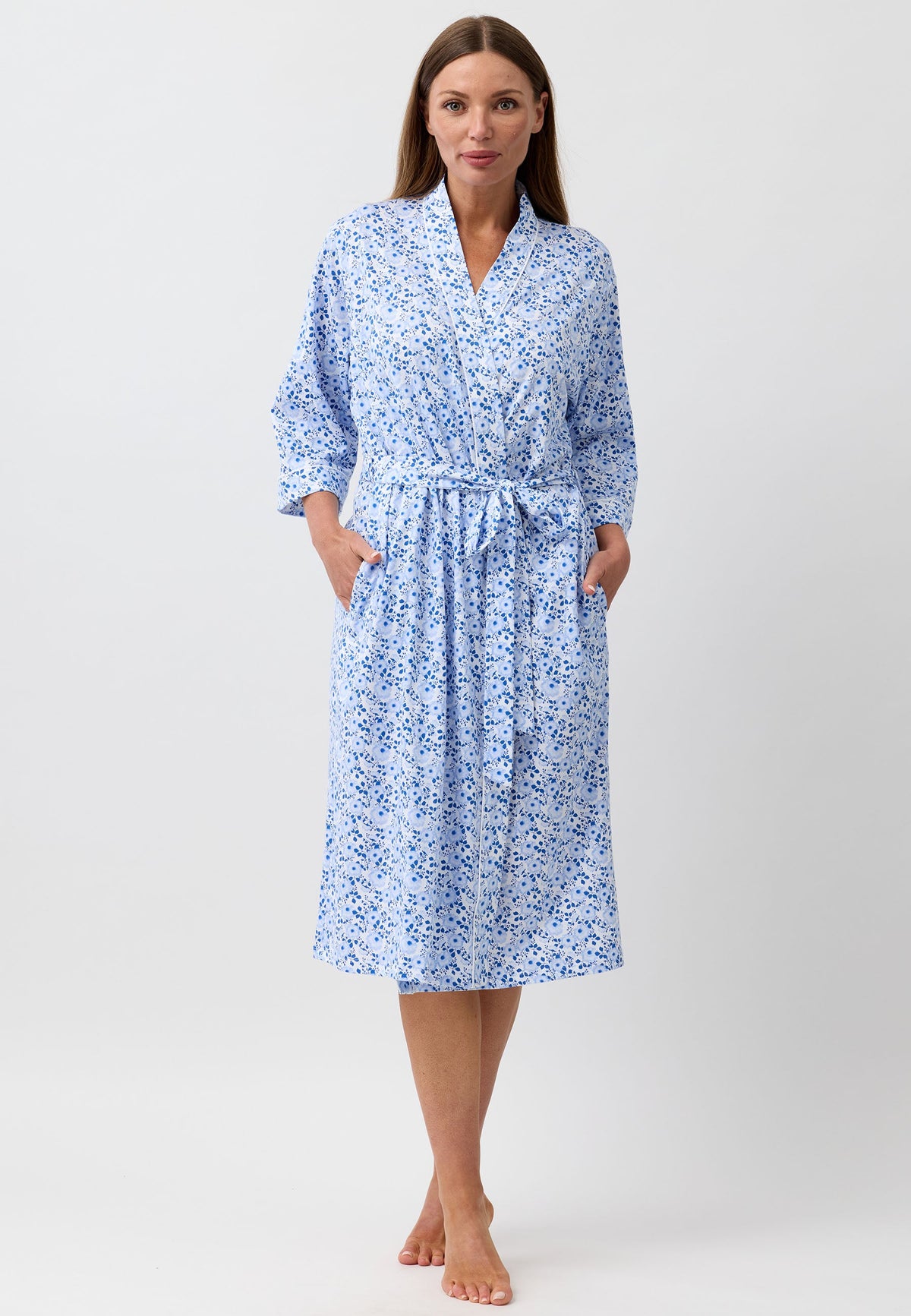 CAMELLIA WRAP ROBE BLUE - SK952C6