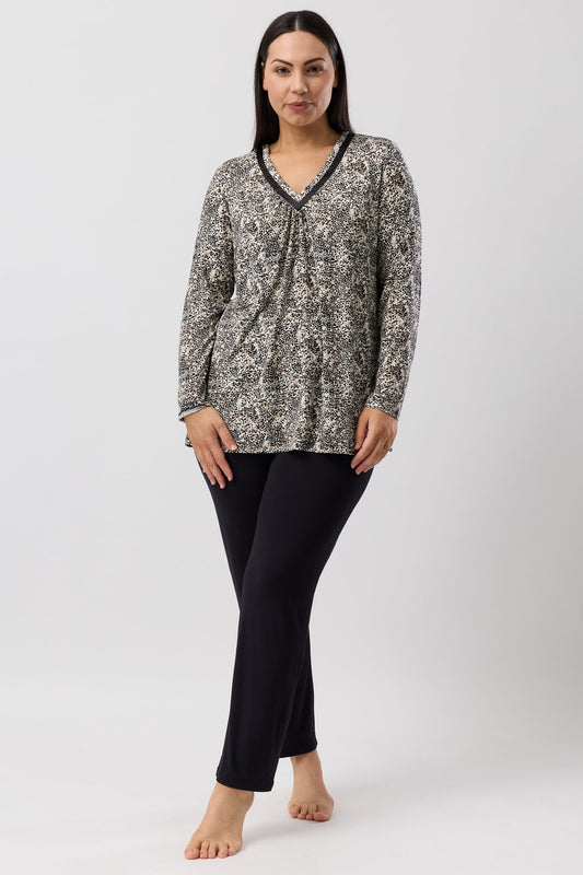 LEOPARD PJ SET BLACK - Y247L6