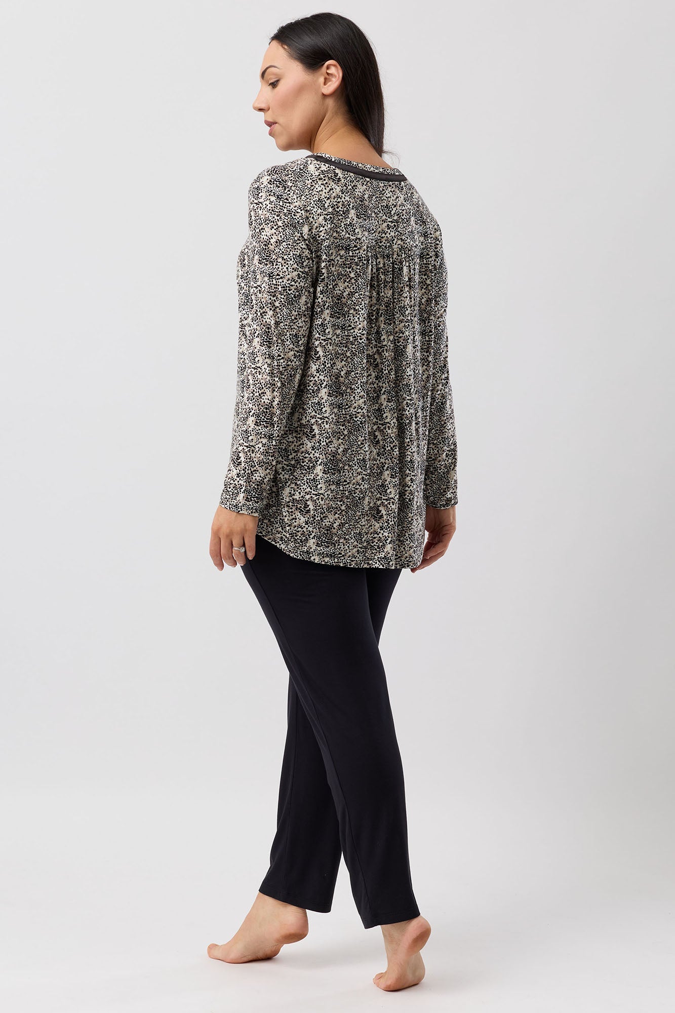 LEOPARD PJ SET BLACK - Y247L6
