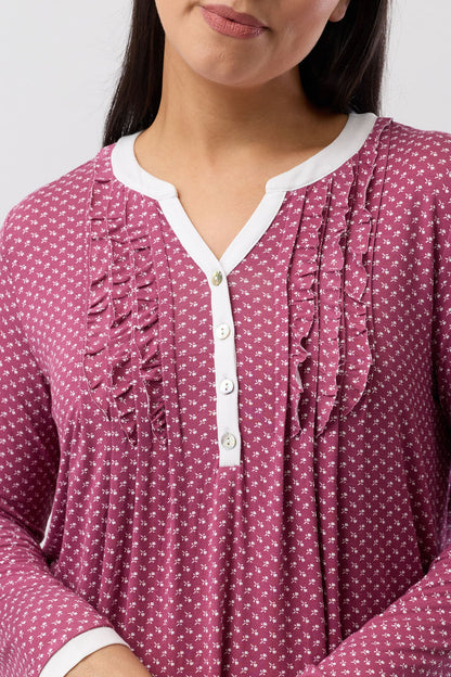 TULIP SKI PJ SET BORDEAUX - Y256T6