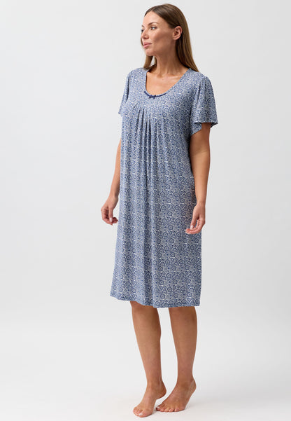 LACE GROSGRAIN NIGHTIE NAVY - Y302L6