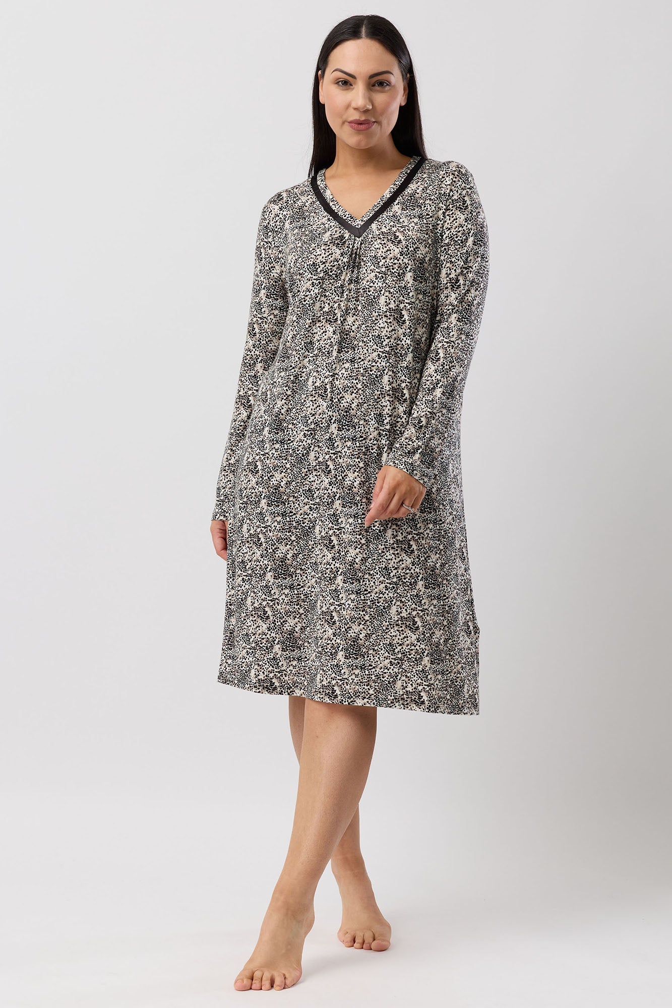 LEOPARD NIGHTIE BLACK - Y319L6