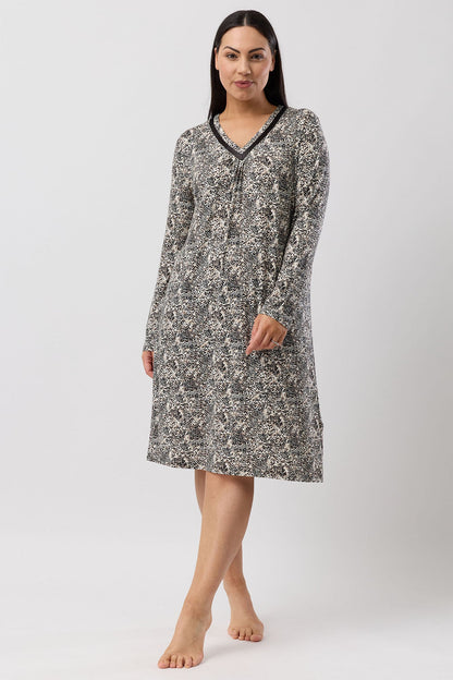 LEOPARD NIGHTIE BLACK - Y319L6