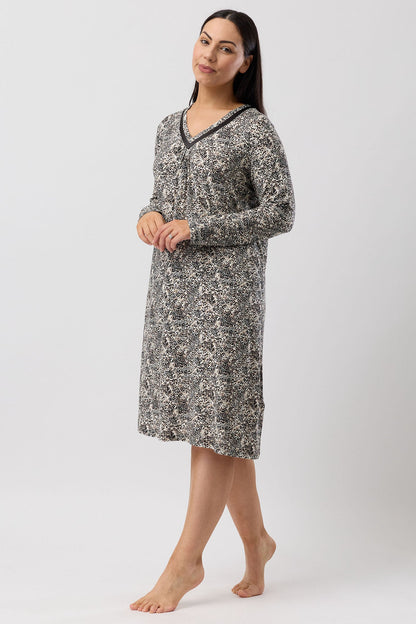 LEOPARD NIGHTIE BLACK - Y319L6