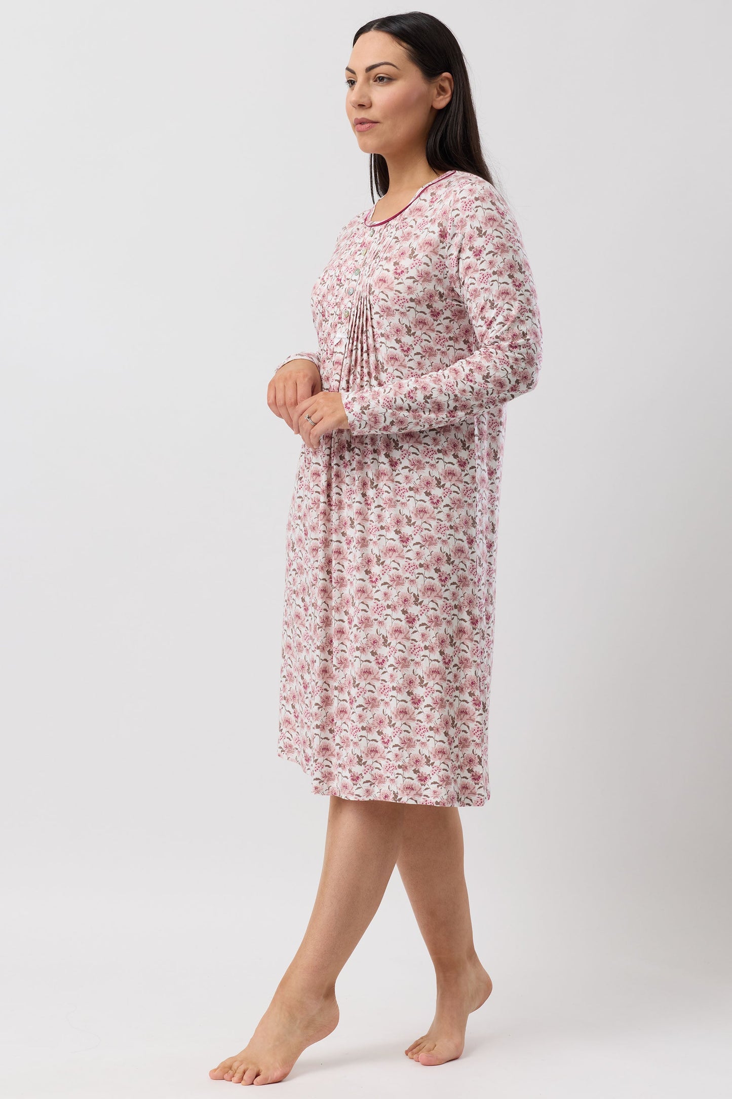 BLOOM PLEAT NIGHTIE BORDEAUX - Y323B6