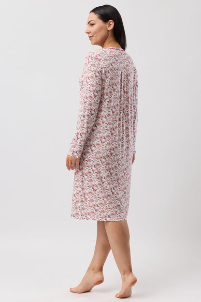 BLOOM PLEAT NIGHTIE BORDEAUX - Y323B6