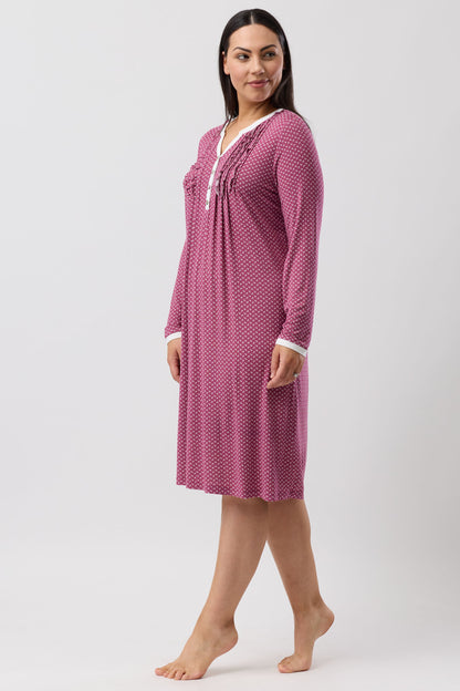 TULIP RUFFLE NIGHTIE BORDEAUX - Y326T6