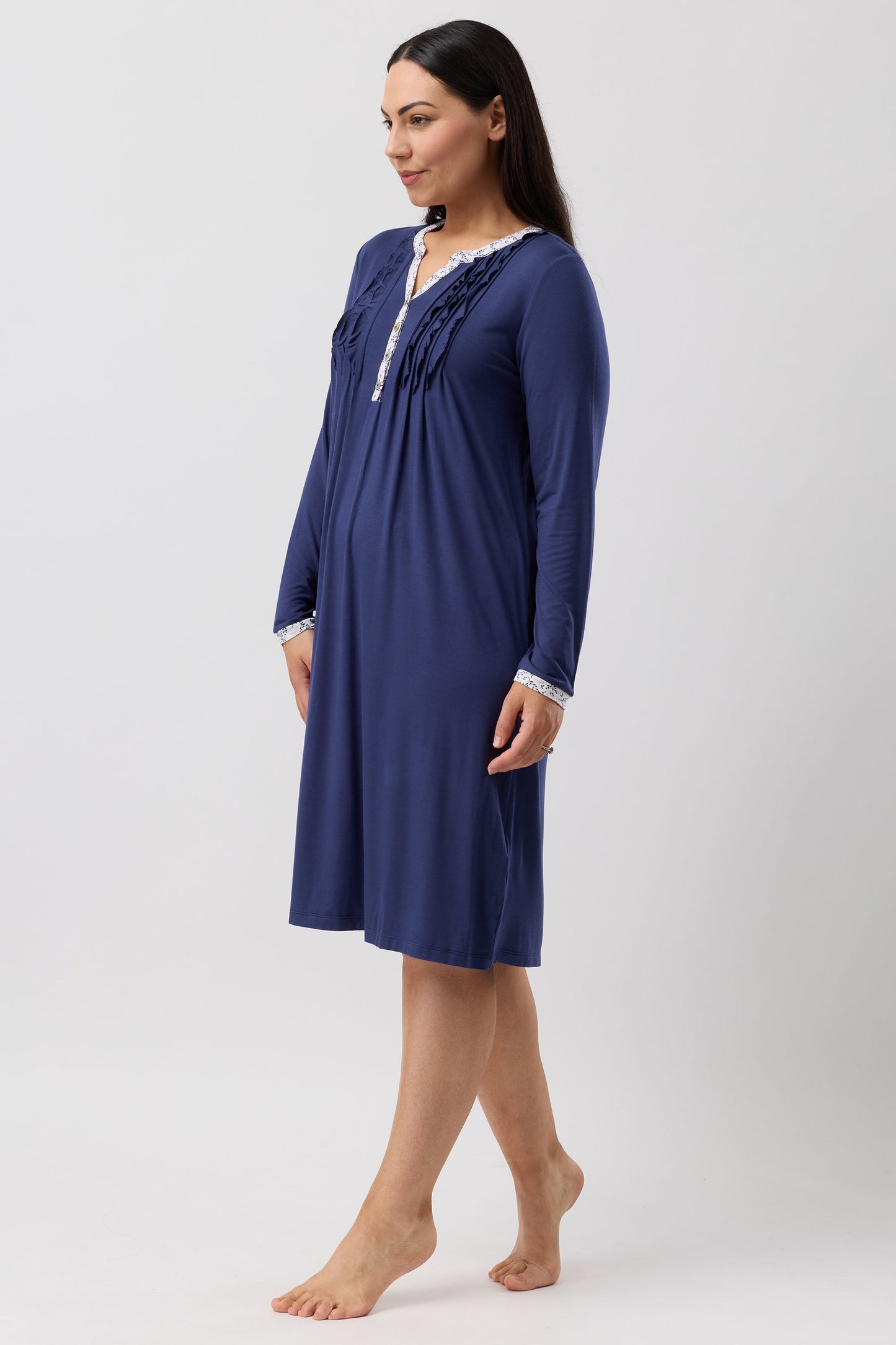 JARIN RUFFLE NIGHTIE NAVY - Y333J6