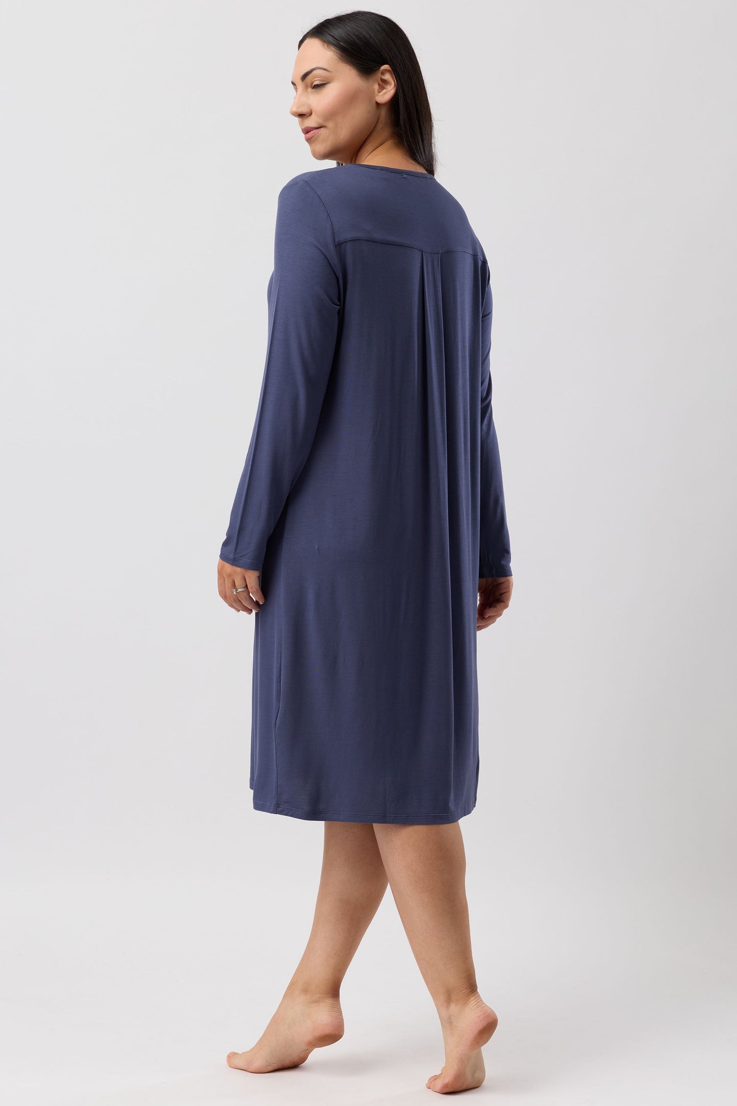 DIAMOND PLEAT NIGHTIE BLUESTONE - Y334DP