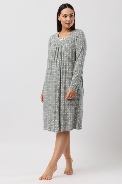 GEO GROSGRAIN NIGHTIE OLIVE - Y334G6