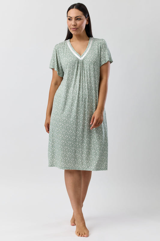 LEAF NIGHTIE SAGE - Y344L5