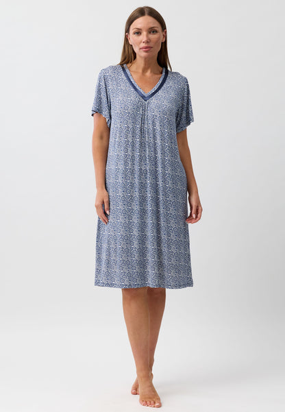 LACE VEE NIGHTIE NAVY - Y344L6