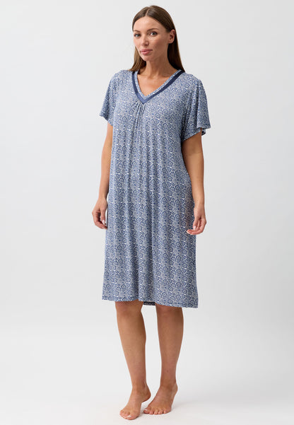 LACE VEE NIGHTIE NAVY - Y344L6