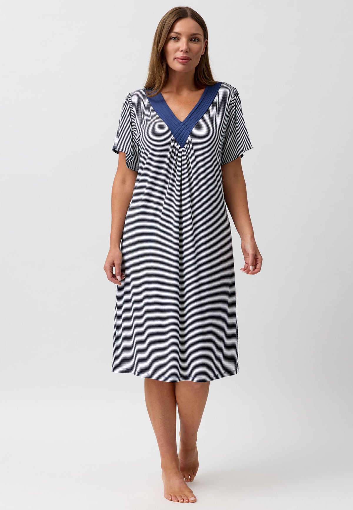 STRIPE DIAMOND NIGHTIE NAVY - Y346S6