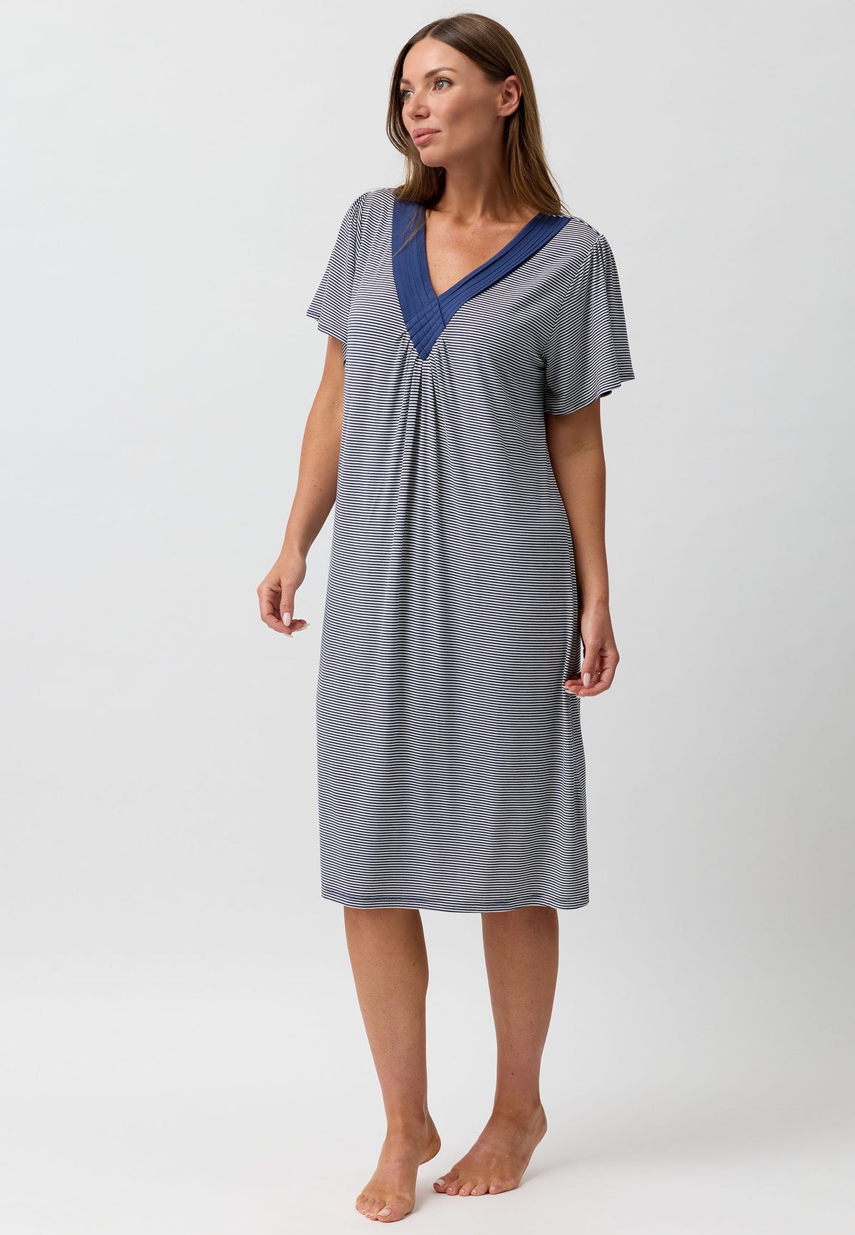 STRIPE DIAMOND NIGHTIE NAVY - Y346S6