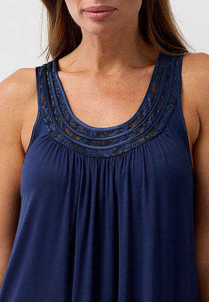 S'LESS LACE CHEMISE NAVY - Y362R