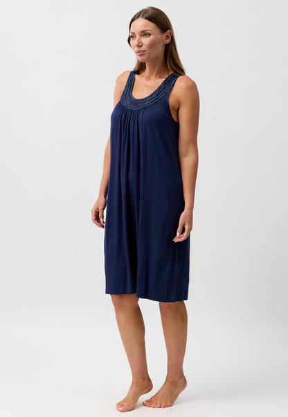 S'LESS LACE CHEMISE NAVY - Y362R