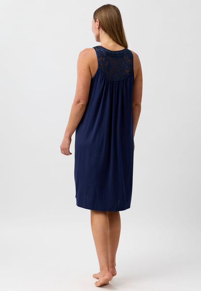 S'LESS LACE CHEMISE NAVY - Y362R