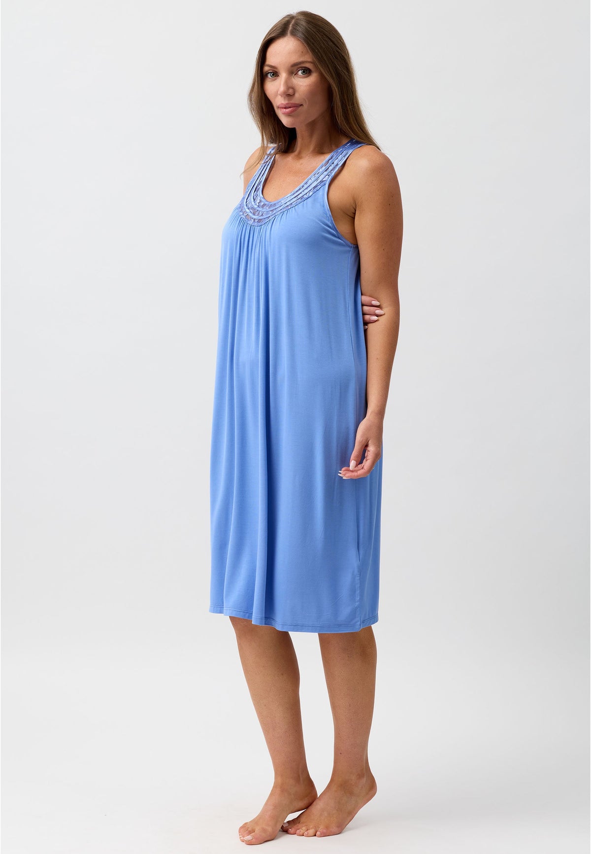 S'LESS LACE CHEMISE PERIWINKLE - Y362