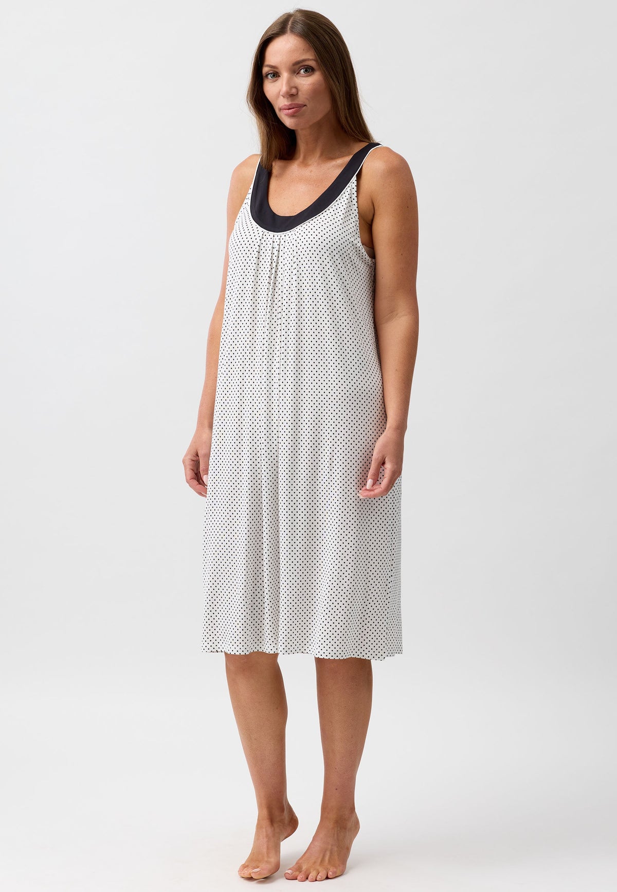 POLKADOT S'LESS NIGHTIE BLACK - Y462P6