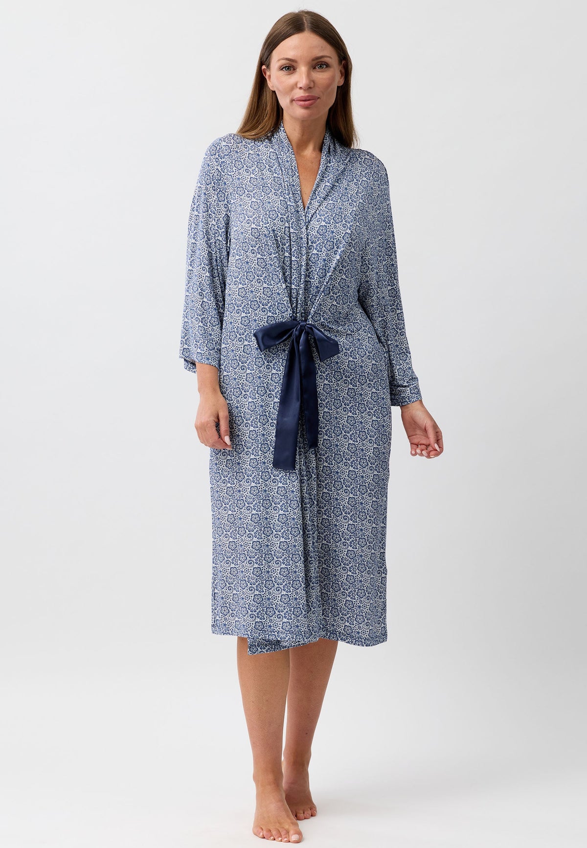 LACE ROBE NAVY - Y800L6