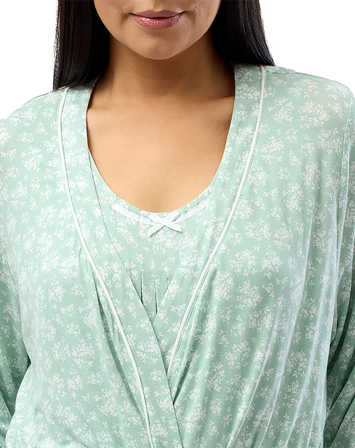 Jade Robe With Pockets VINTAGE PIPING ROBE JADE - Y835V – The Sleep Club
