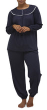 Load image into Gallery viewer, SPOT SMOCKING PJ SET NAVY - SK106S
