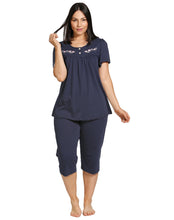 Load image into Gallery viewer, SPOT EMBROIDERY PJ SET NAVY - SK113SE
