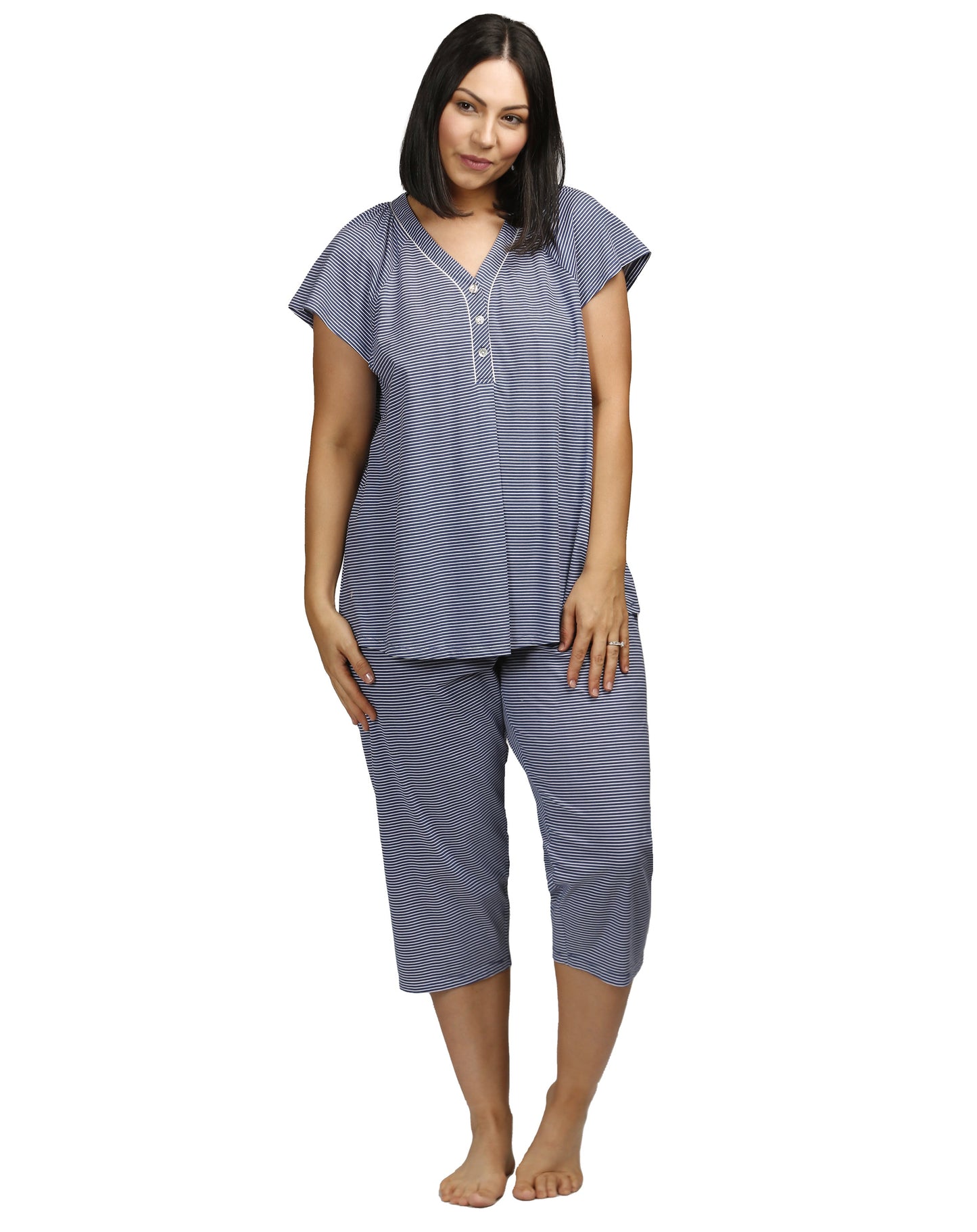 STRIPE PJ SET DENIM - SK120S