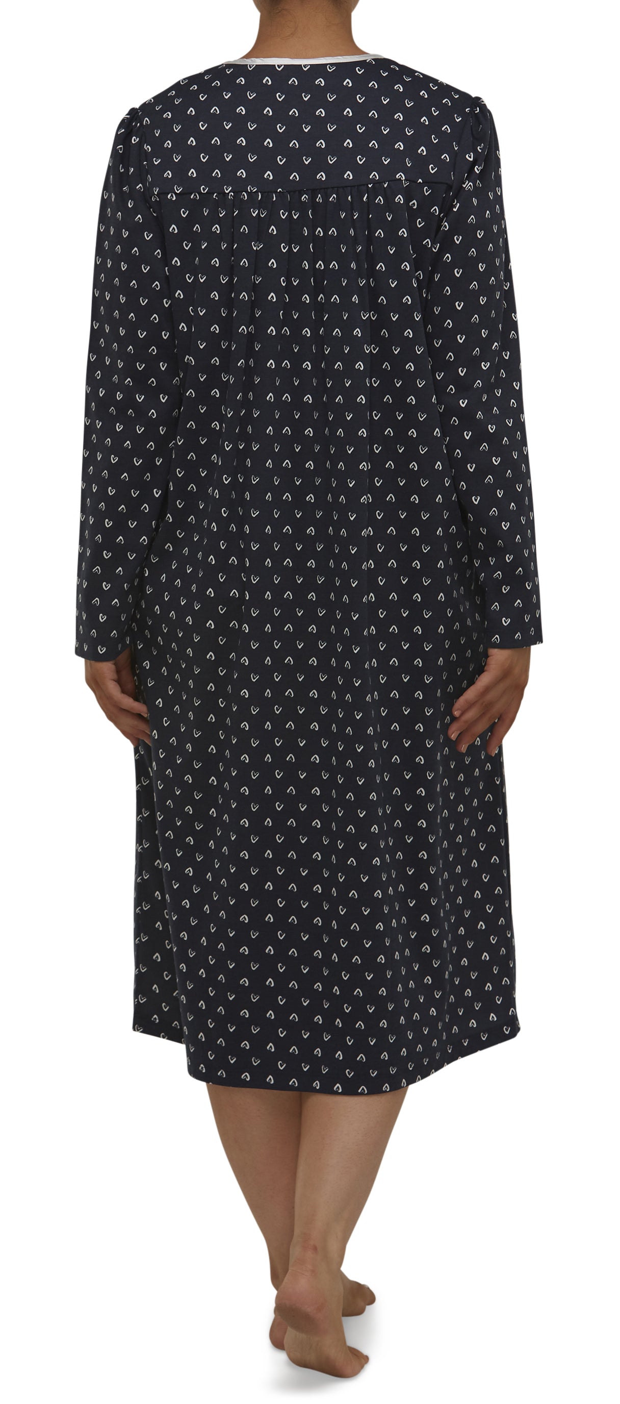 HEARTS QUILTED NIGHTIE MIDNIGHT - SK202H