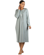 Load image into Gallery viewer, GEO PLEATED NIGHTIE MOSS - SK203G
