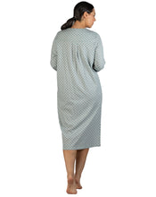 Load image into Gallery viewer, GEO PLEATED NIGHTIE MOSS - SK203G

