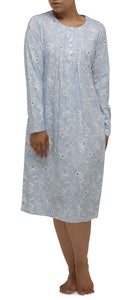 SHELLEY PLEATED NIGHTIE CHAMBRAY - SK203S