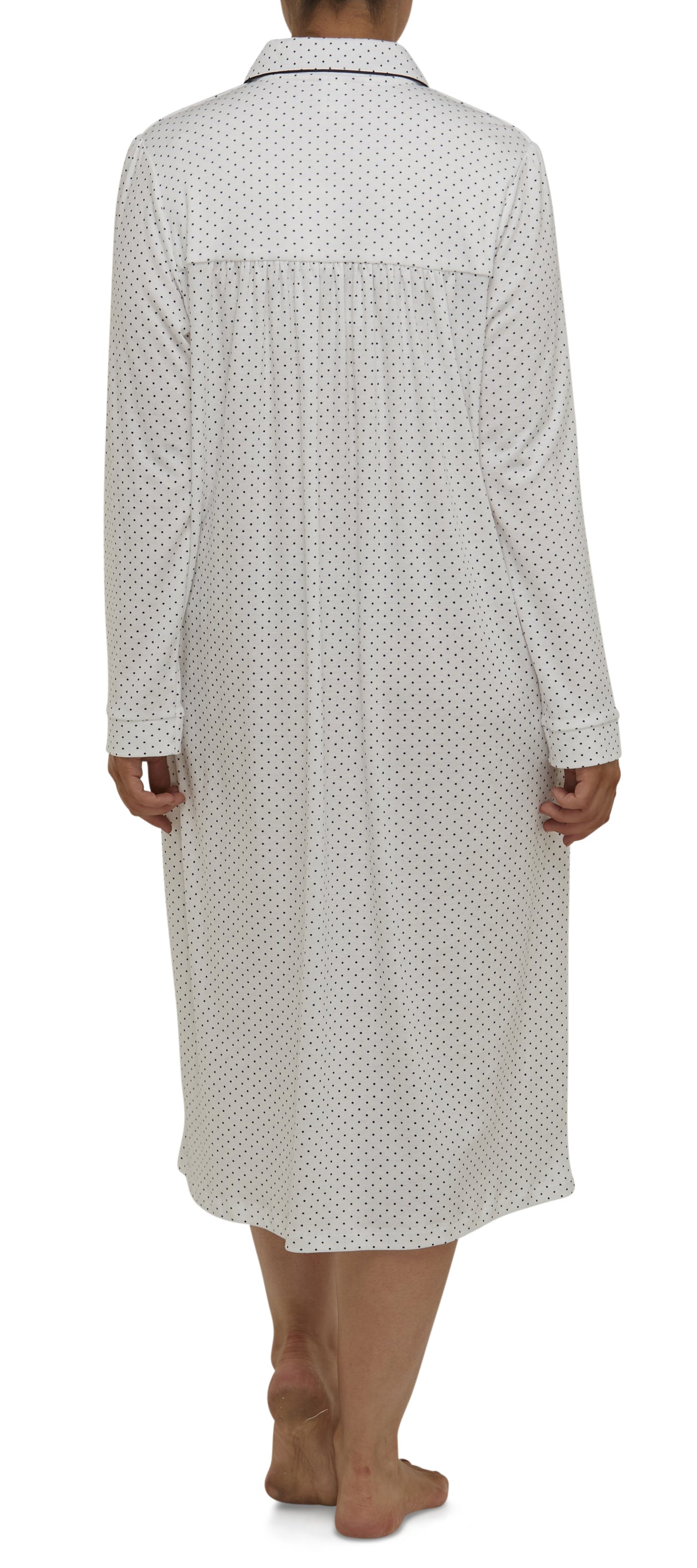 SPOT COLLARED NIGHTIE / IVORY-SK205S