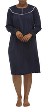 Load image into Gallery viewer, SPOT SMOCKING NIGHTIE / NAVY-SK206S

