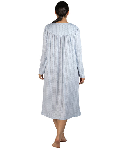 SPOT SMOCKING NIGHTIE BLUE - SK206S