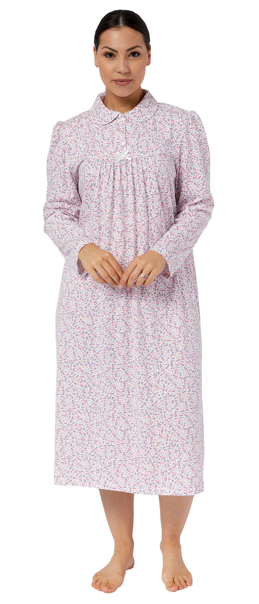 DITSY COLLAR NIGHTIE PINK - SK227D