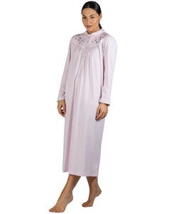 SPOT EMBROIDERED COLLAR NIGHTIE PINK - SK235S