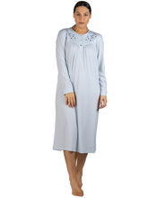 Load image into Gallery viewer, SPOT EMBROIDERED NIGHTIE BLUE - SK236S
