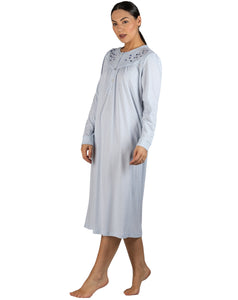 SPOT EMBROIDERED NIGHTIE BLUE - SK236S