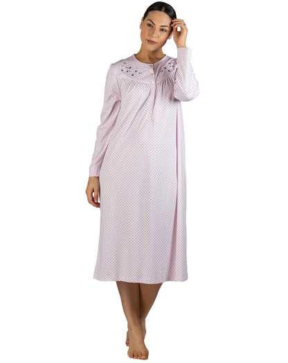 SPOT EMBROIDERED NIGHTIE PINK - SK236S