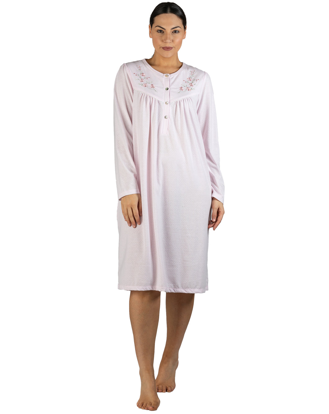 BOUQUET EMBROIDERY NIGHTIE PINK - SK237E