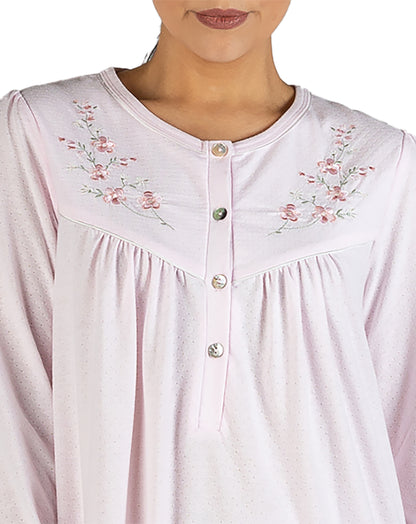 BOUQUET EMBROIDERY NIGHTIE PINK - SK237E