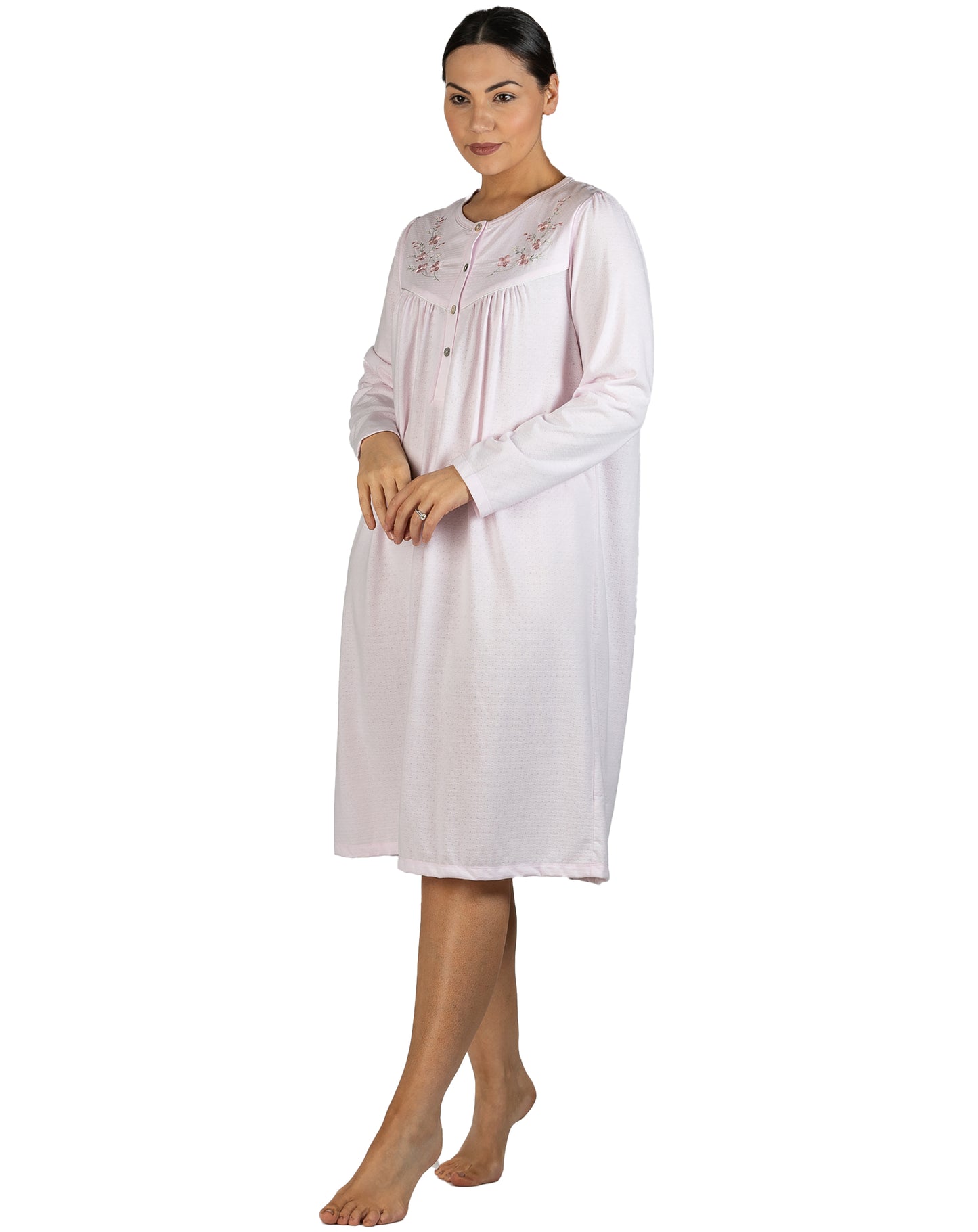 BOUQUET EMBROIDERY NIGHTIE PINK - SK237E