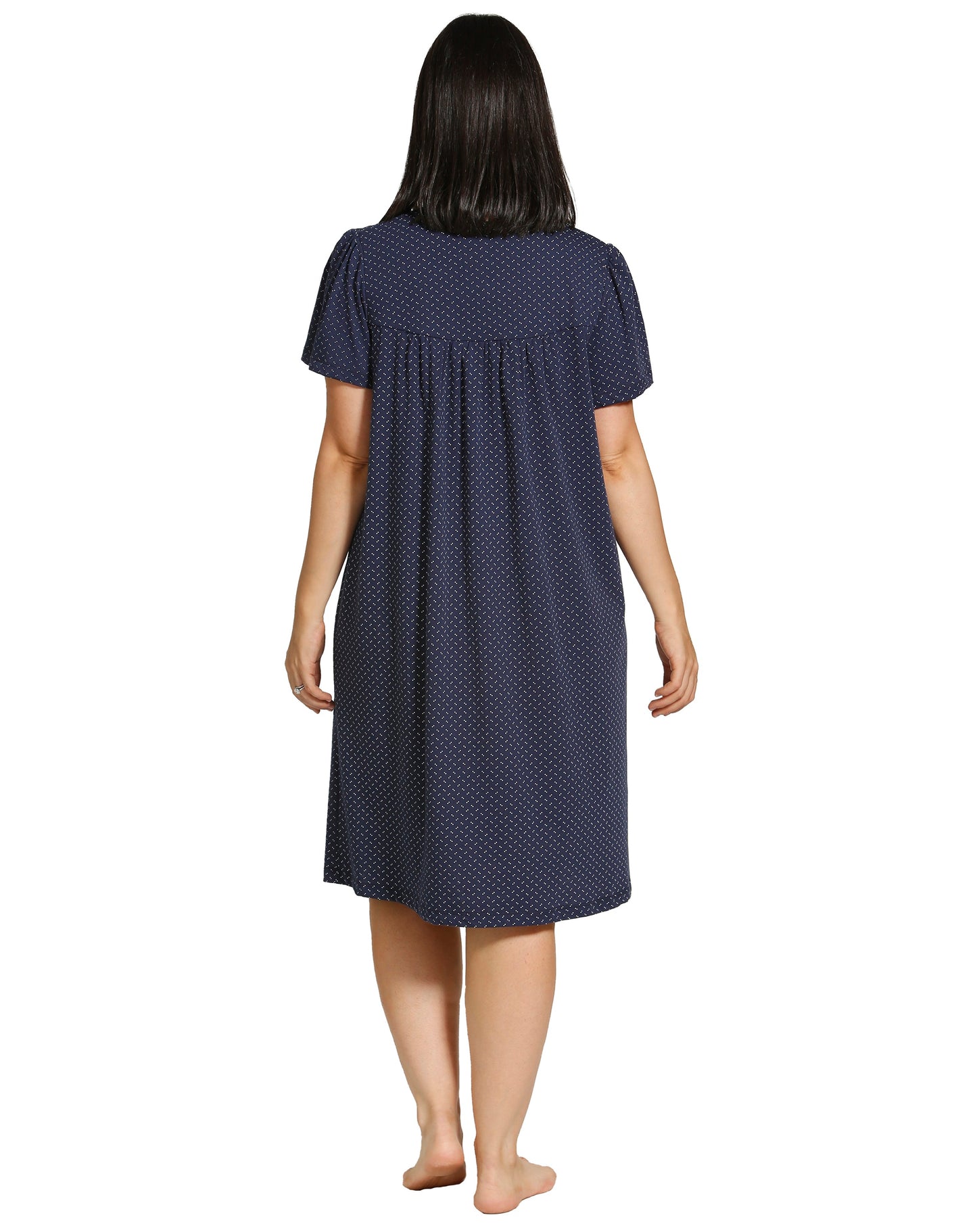 SPOT EMBROIDERY NIGHTIE NAVY - SK304SE