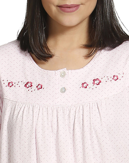 SPOT EMBROIDERY NIGHTIE PINK - SK304SE