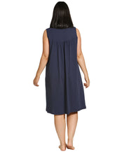 Load image into Gallery viewer, SPOT EMBROIDERY SLEEVELESS NIGHTIE NAVY - SK401SE
