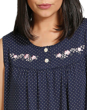 Load image into Gallery viewer, SPOT EMBROIDERY SLEEVELESS NIGHTIE NAVY - SK401SE

