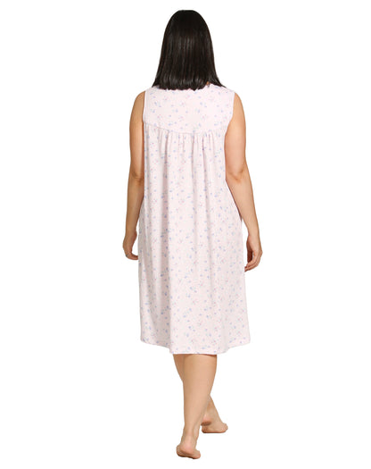 SPRING FLOWERS SLEEVELESS NIGHTIE PINK - SK401SF