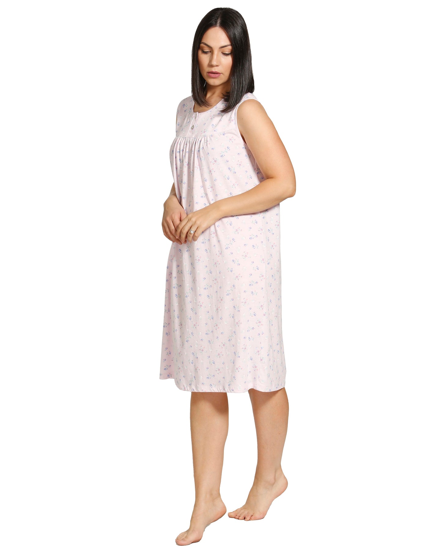 SPRING FLOWERS SLEEVELESS NIGHTIE PINK - SK401SF